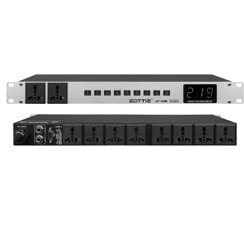 ZAP-508ME  10路帶顯示屏帶中控帶級聯帶濾波電源時序器