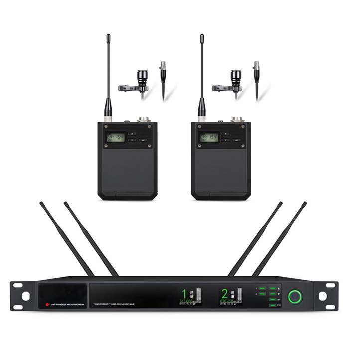 BK-9732  U段一拖二無線頭戴（領夾）