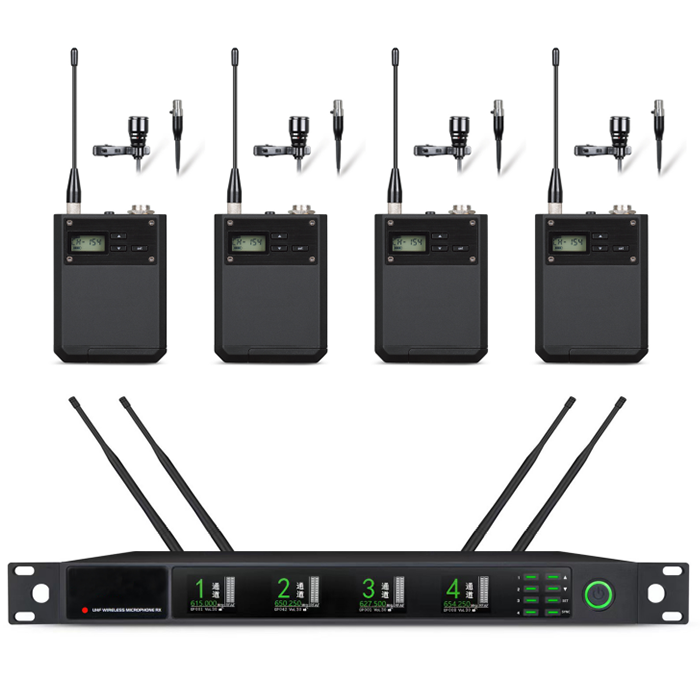 BK-9734  U段一拖四無線頭戴（領夾）