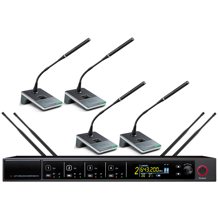 BK-8914  UHF一拖二無線會議（鵝頸）