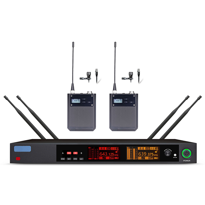 BC-8126  無線一拖二真分集頭戴/領夾