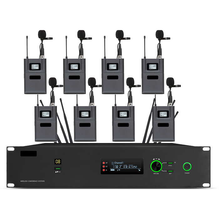 BK-8668  無線視像一拖八頭戴/領夾