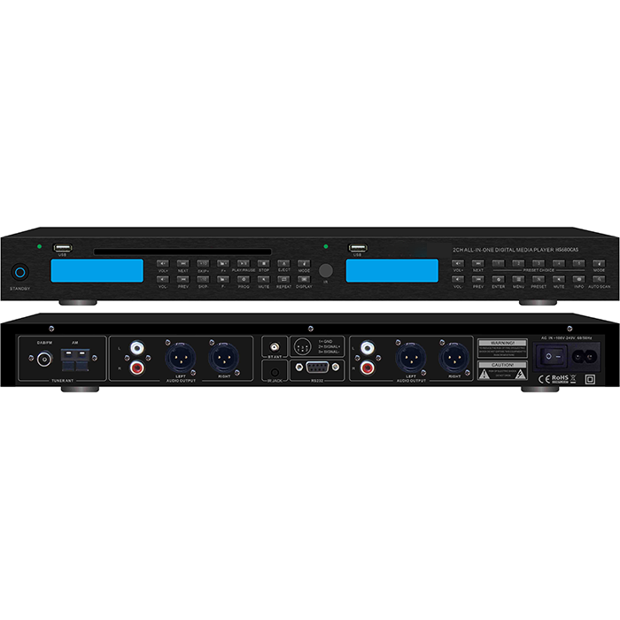 ZGR7306  CD、USBMP3、AM/FM收音、藍牙四合一雙通道播放器、帶RS232接口