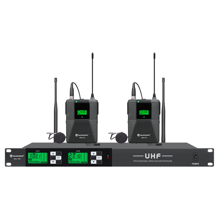 MSU-1826  無線一拖二領夾話筒