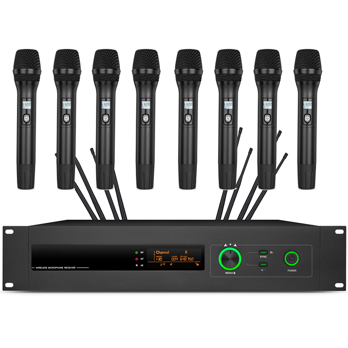 XLM-8678  遠距離無線真分集一拖八手持麥克風