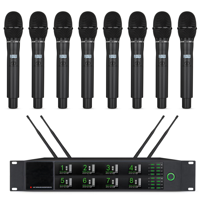 XLM-9738  遠距離無線真分集一拖八手持麥克風